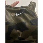 Nike Women's Dri-Fit Sports Bra High-Neck Green Camo Swoosh Logo XS Photo 1
