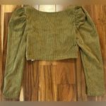 ZARA Corduroy Puff Sleeve Crop Top Photo 9