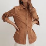 Madewell Darted Button-Up Shirt in (Re)generative Chino Western Long Sleeve Photo 1