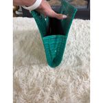 Emerald Green Crocodile Embossed oversized Clutch Bag Handbag Structured Photo 7