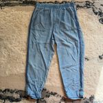Coldwater Creek  Tencel Chambray-Style Cropped Ankle Pants Crochet Trim Size 6 Photo 1