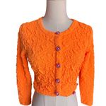 Love Shack Fancy - NWT Neon Tangerine Senina Crop Cardigan Sz XS Photo 3