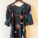 Rebecca Taylor 3/4 SLEEVE BOTANICAL BLOOM SILK-BLEND DRESS SIZE 6 $395 Photo 2