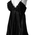 A Byer Flora by Flora Nikrooz Bellflower black satin Babydoll Chemise Size small Photo 11