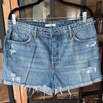 GRLFRND  Denim shorts Kerry high rise cuffed distressed light wash raw hem jean Photo 1