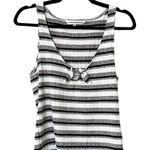 Cupcakes and Cashmere Striped Ribbed Knit Black White Tank Size Medium Photo 1