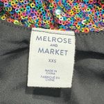 Melrose and Market  Mini Dress Women's XXS Black Rainbow Sequin Sleeveless NWT Photo 2
