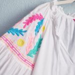 Lilly Pulitzer  White Neon Embroidered Florentina Long Sleeve Peasant Blouse Photo 3