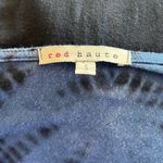 Red Haute  Blue Long Sleeve Top Tie Dye Silk Sheer Sleeves Cowl Neck Size Small Photo 6