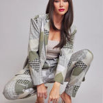 Patchwork Two Piece Set Gray and Green Size M Photo 0