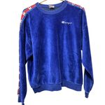 Champion Crew Sweatshirt Womens XL Blue Red Reverse Weave Corduroy Logo Tape Photo 1
