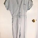 ZARA Light Wash Short Sleeve Denim Jumpsuit – Size M Photo 0