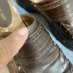 Lower East Side  9.5 Vintage 90s Y2K brown Leather Slip On Chunky Platform Mules Photo 1