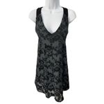 ASTR ‎ Black Floral Jacquard V-Neck Sleeveless Dress Womens Date Night Graduation Photo 2