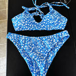 Zaful  Floral Blue and White Bikini Set Photo 0
