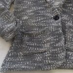 About A Girl  Black and White Woven Knit Single Button Blazer Jacket Photo 9