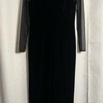 Vintage Black Velvet Beaded Evening Dress 12 Photo 0
