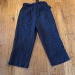 J.Crew navy eyelet wide leg tie waist pant size 8 Photo 8