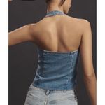 Anthropologie Mare Mare Womens Halter Shrunken Denim Vest Size XS Button Photo 1