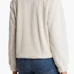 Sanctuary Cream Mock Neck Zip Front Faux Fur Coat Jacket Photo 2