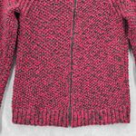 Tart  Red Black Long Sleeve Zipper Back Pullover Knit Sweater Cardigan Small Photo 5