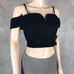 B.DARLIN Black Off The Shoulder Crop Top NEW Size 11/12 Photo 3