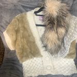 Romeo + Juliet Couture Faux Fur Wool Vest large Removable Collar Photo 5
