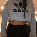 Adidas Light Blue Cropped Hoodie Photo 0