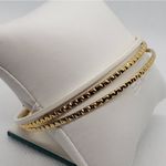 Vintage Gold Tone & White Set of 3 Bangle Bracelets Gold Photo 1