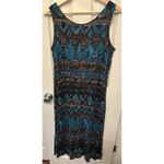 Vintage Hilo Hattie Hawaiian Sundress Women's‎ Medium Tropical Beach Midi EUC Blue Photo 4