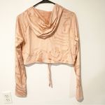 Gymshark  Size Small Pink Hoodie Pink Swirl Cropped Cinch Front Logo Stretch Top Photo 4