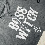 Boss witch long sleeve cropped long sleeve Halloween / fall hooded sweatshirt xl Black Photo 1