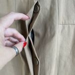 COS  women’s Size 34 S Trench Coat Belted Jacket Khaki Long Collarless Pockets Photo 6