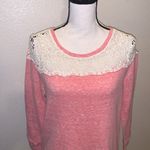 Maurice's pink lace 3/4 sleeve sweater Photo 1