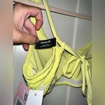 Hurley NWT  Max Crochet Tie-Back Bralette Bikini Top In Yellow Photo 6