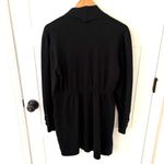 Joan Vass  Dressy Long Open Cardigan Tie Cuffs Ribbed Detail at Waist. Size XL. Photo 1