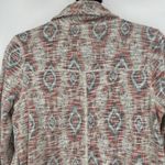 Lucky Brand  Aztec Open Front Cardigan Gray Woven Southwestern Boho Size M Photo 6