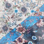 Lulus  Lullaby Womens Multi Print Floral Midi Dress Side Slit in Blue Size Medium Photo 2