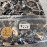 Vintage MSK Crossover Top Womens Small Brown Animal Print Mob Wife Beaded Sequin Photo 13