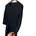 St. John Knit Sheath Dress Women’s Size 2 Black Mini 3/4 Sleeve Career Style Photo 3