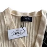 Cider Cream Ribbed Argyle Knit Button Up V-Neck Cardigan Sweater Size S NWT Photo 1