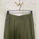Old Navy  Khaki Green Wide Straight Leg Casual Minimalist Elegant Linen Pants M Photo 2