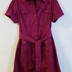 Merona buttons down burgundy shirt dress Photo 3
