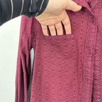 RVCA  Geometric Print Long Sleeve Button Up Shirt Burgundy Women's Size Medium Photo 6