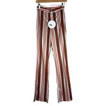 Princess Polly NWT Flare Pants Womens 4 Orange Striped High Rise Satin Retro 90s Photo 2