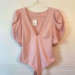 Free People Blush Pink Va Va Voop Puff Sleeve Bodysuit Photo 0