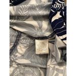 La Mer Luxe blue white floral leaf print cap sleeve midi resort dress S Photo 2