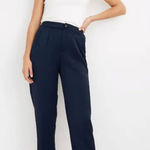 Madewell  Satin Drapey Tapered Pleat Pants Large blue Photo 0