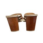 MISTA Joanne Croc Embossed Leather Strappy Sandal size 39 Tan Photo 5