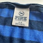 Victoria's Secret Blue Striped Boxy Cropped Loungewear T-Shirt Size Small Photo 4